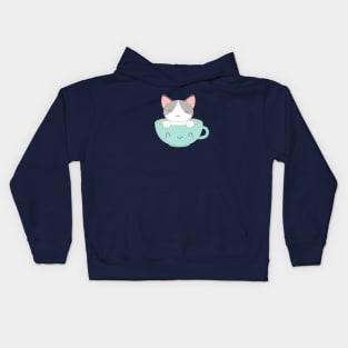 Kawaii Cute Coffee Cat T-Shirt Kids Hoodie